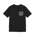 Too Rare To Be Real Tee | Y2K slogan, metallic gothic script, bubblegum accents